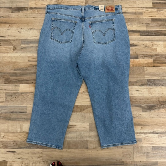 NEW Levis Wedgie Straight Jeans Plus 24W High Rise Button Fly Distressed Levi’s - Picture 5 of 15